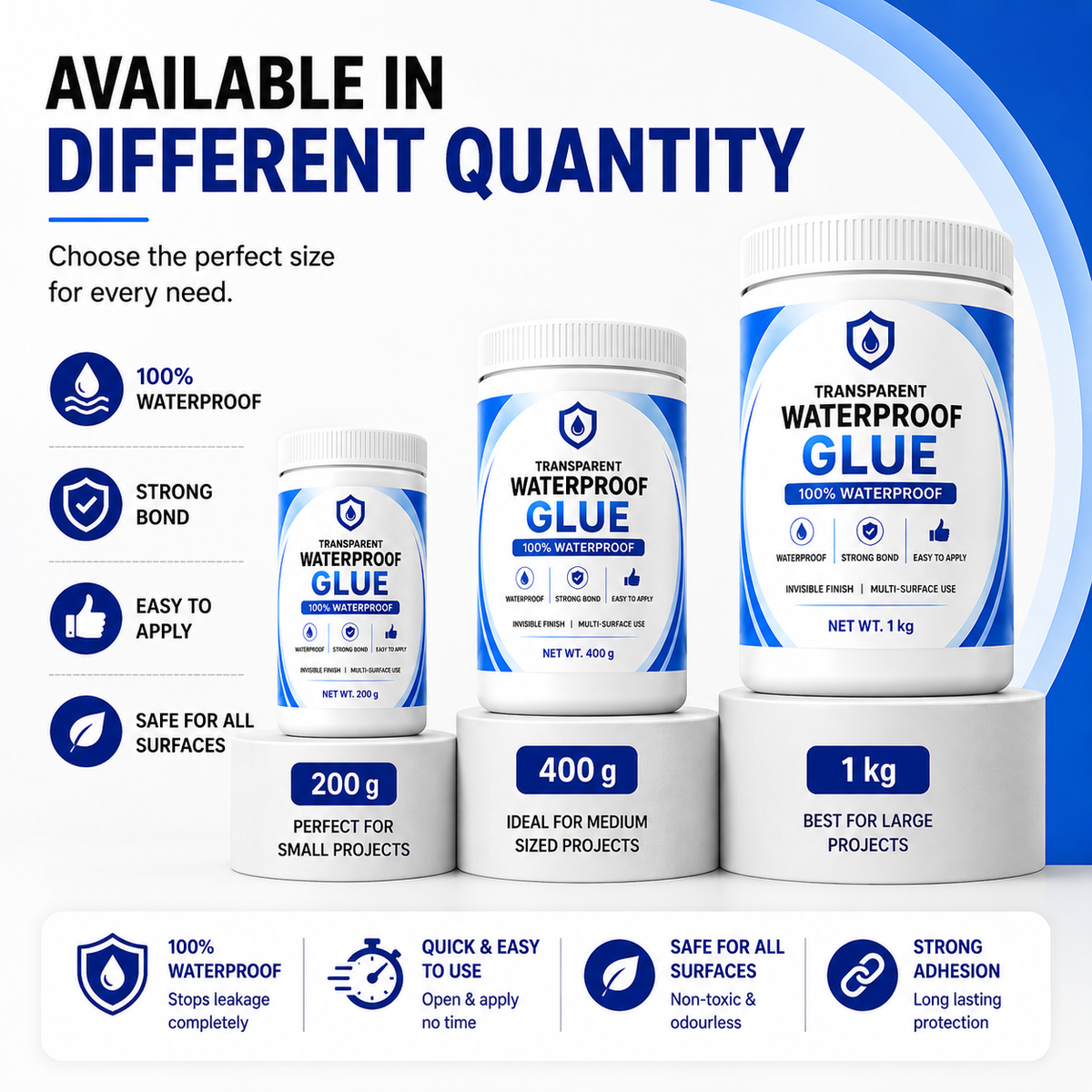 All-Purpose Transparent Waterproof Glue with Brush