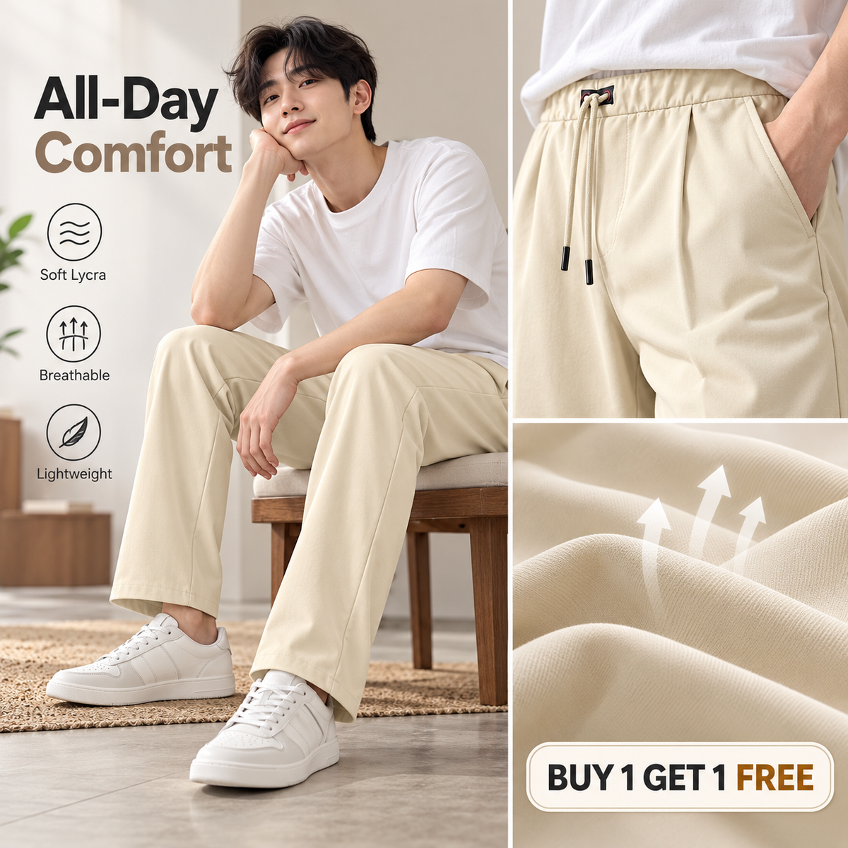 Men's Comfortable Korean Pants Buy 1 Get 1 Free