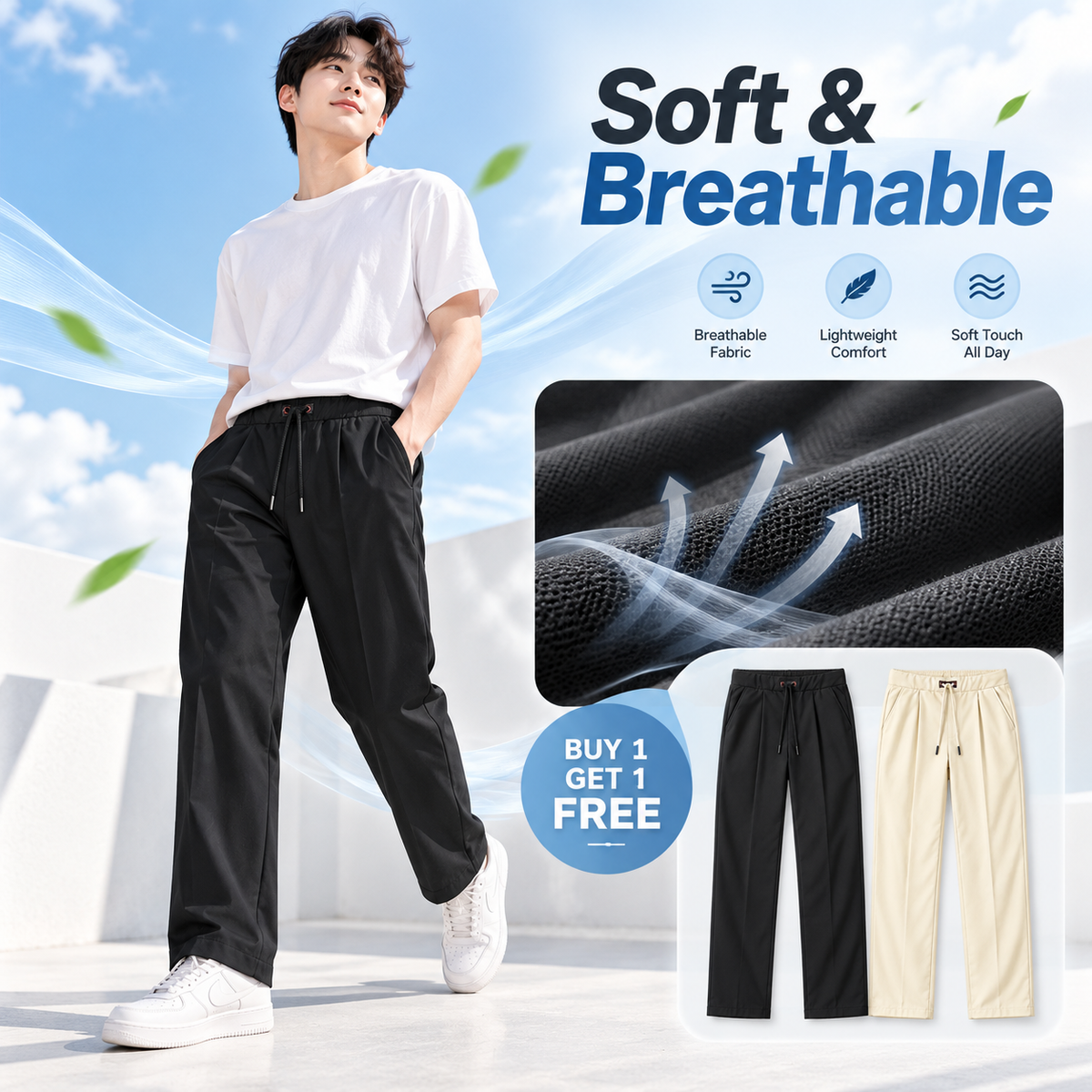 Men's Comfortable Korean Pants Buy 1 Get 1 Free