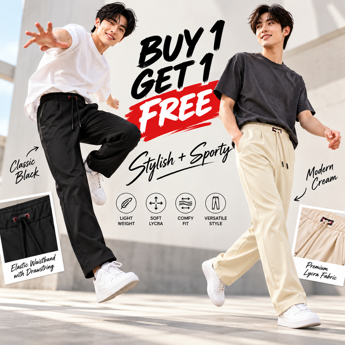 Men's Comfortable Korean Pants Buy 1 Get 1 Free